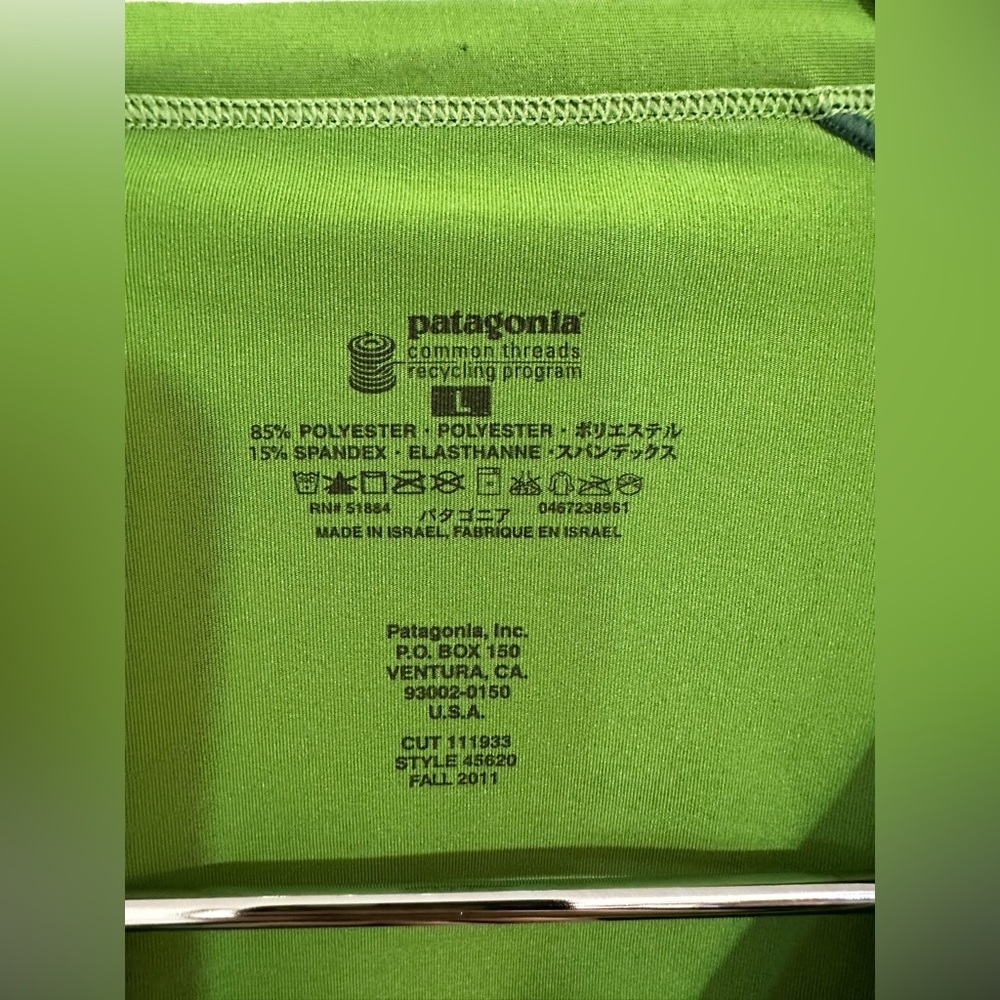 PATAGONIA Mid Weight Base Layer Long Sleeve Green Top - Picture 4 of 7